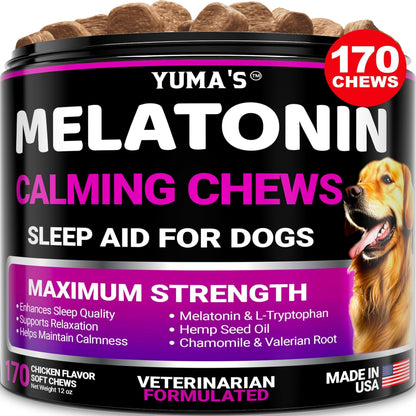 Gâteries Calmantes à la Mélatonine pour Chien - Anti-Stress, 170 Morçeaux